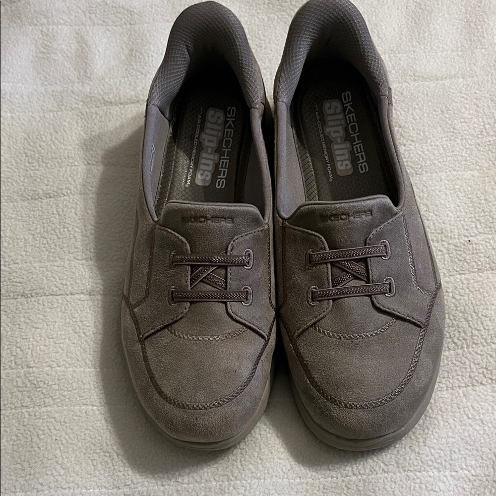 Skechers Taupe Slip-On Loafers